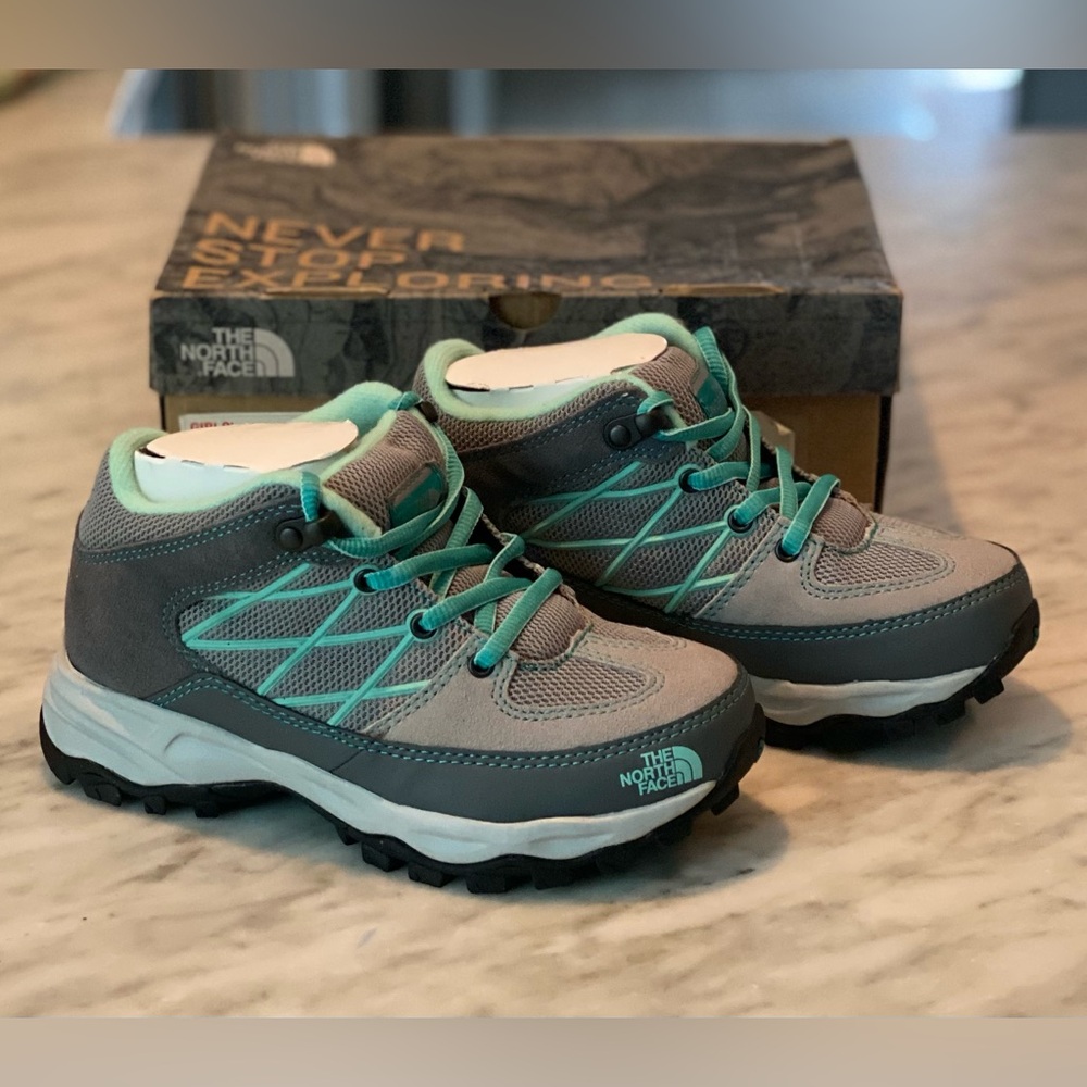 The North Face Kids' Gray and Teal Sneakers